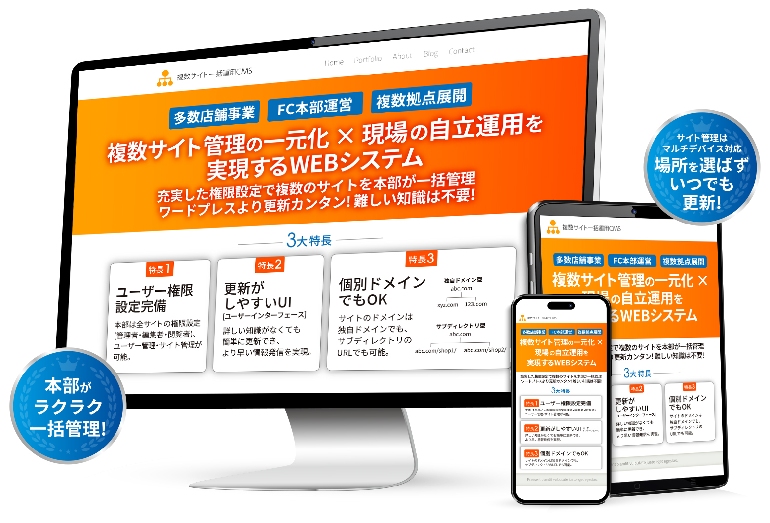 「複数サイト一括運用CMS」のご提案